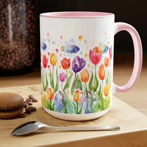 Spring Flowers Mug Spring Vibes Coffee Mug Summer Vibes Coffee Cup Spring Gifts For Her Cute Spring Mug Tulips Flowers Tea Mug Spring Season