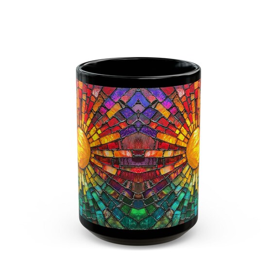 ステンドグラス サンバースト マグカップ：サンライズアート