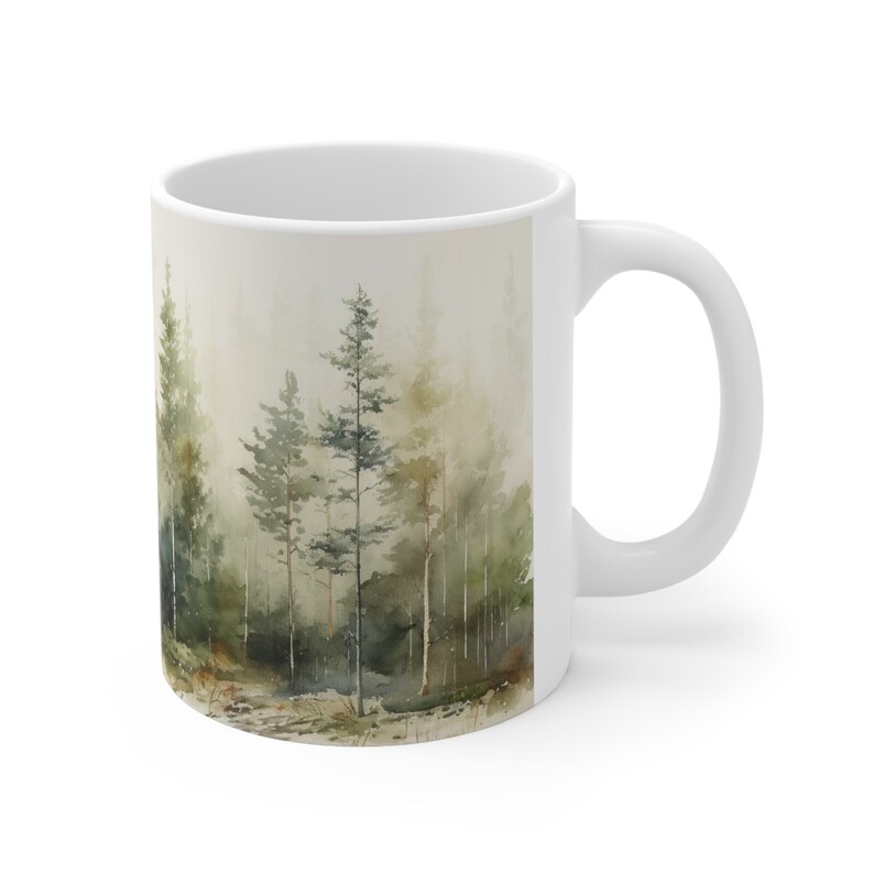 Beautiful Nature Mug Nature Inspired Gifts Coffee Mug Scenic Outdoor Tea Mug Pine Trees Coffee