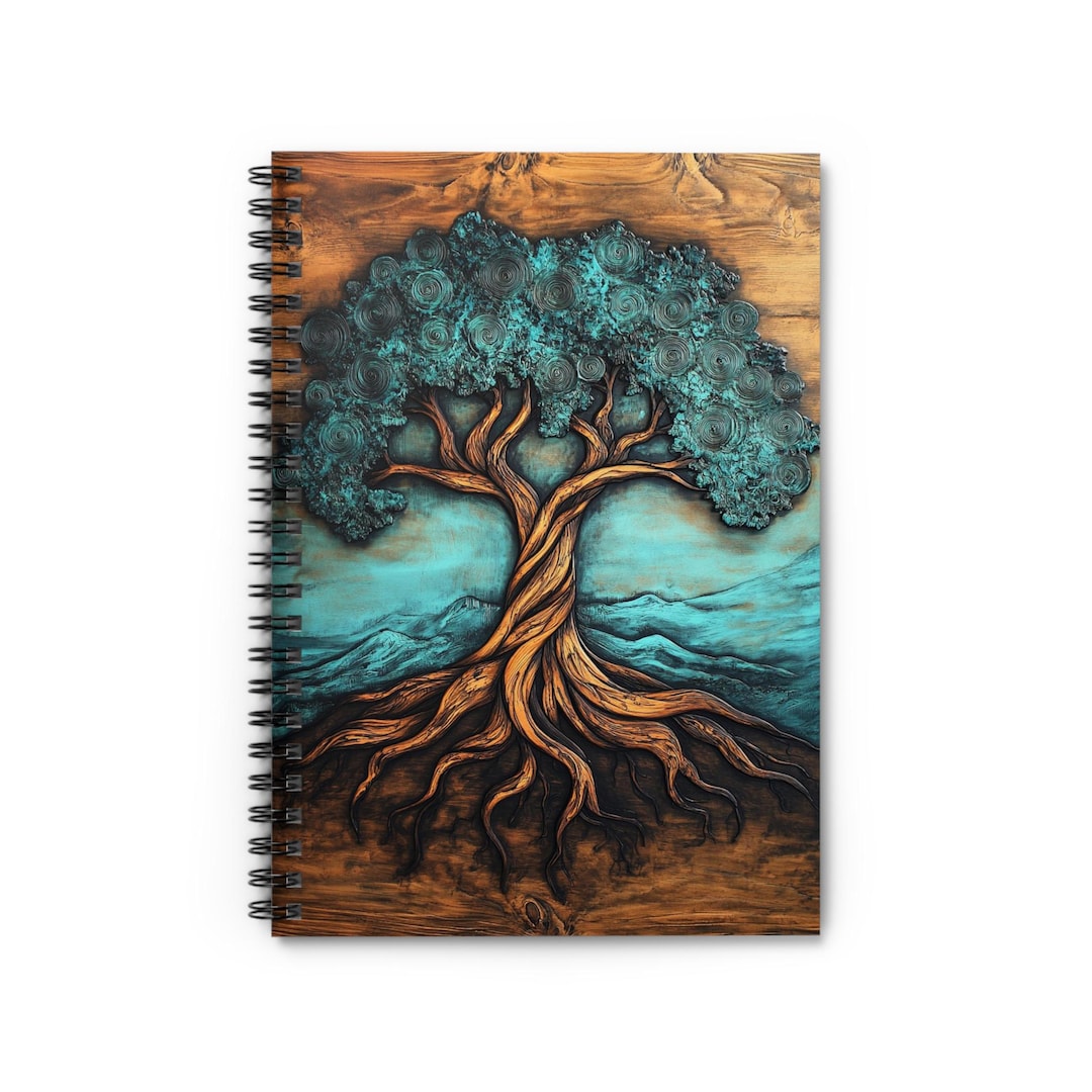 Tree of Life Notebook Rustic Spiral Journal Forest Sketchbook Nature ...