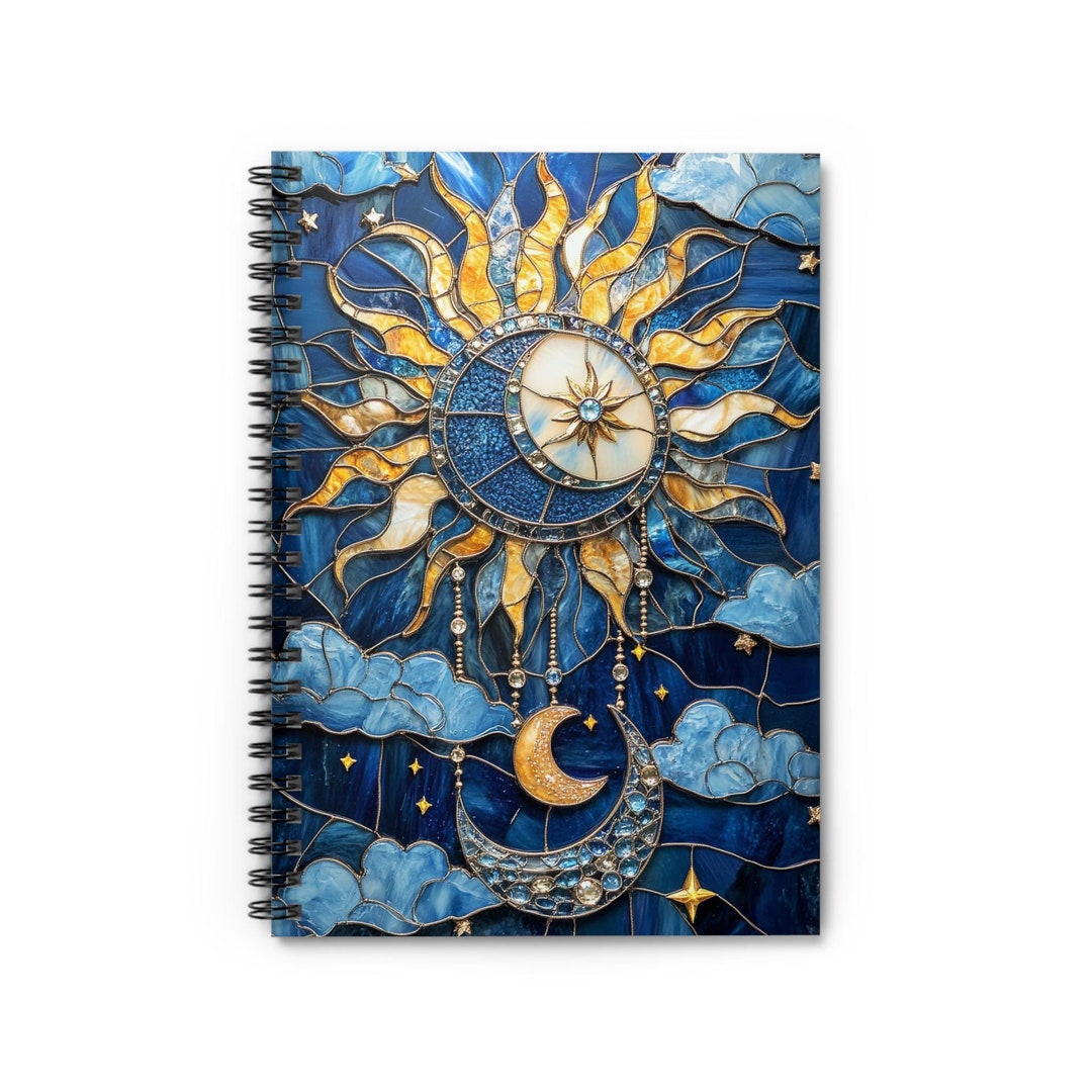 Celestial Dream Journal Stained Glass Notebook Night Sky Spiral ...