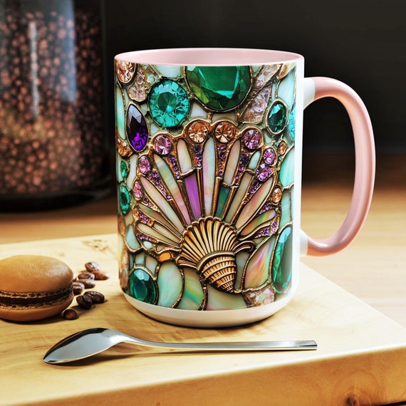 Shell Collection Coffee Mug Ocean Inspired Coastal Art Cup