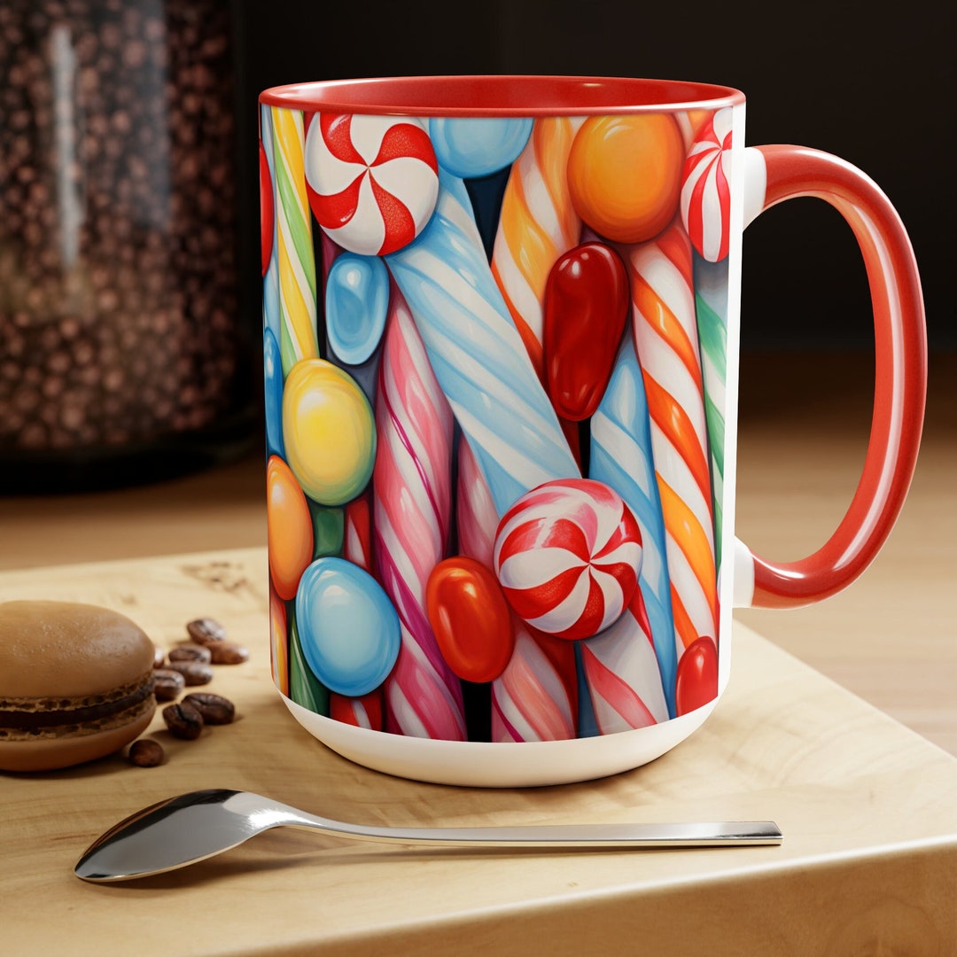 Candy Cane Mug Decor Candy Cane Coffee Mug Holiday Candy Gifts Etsy