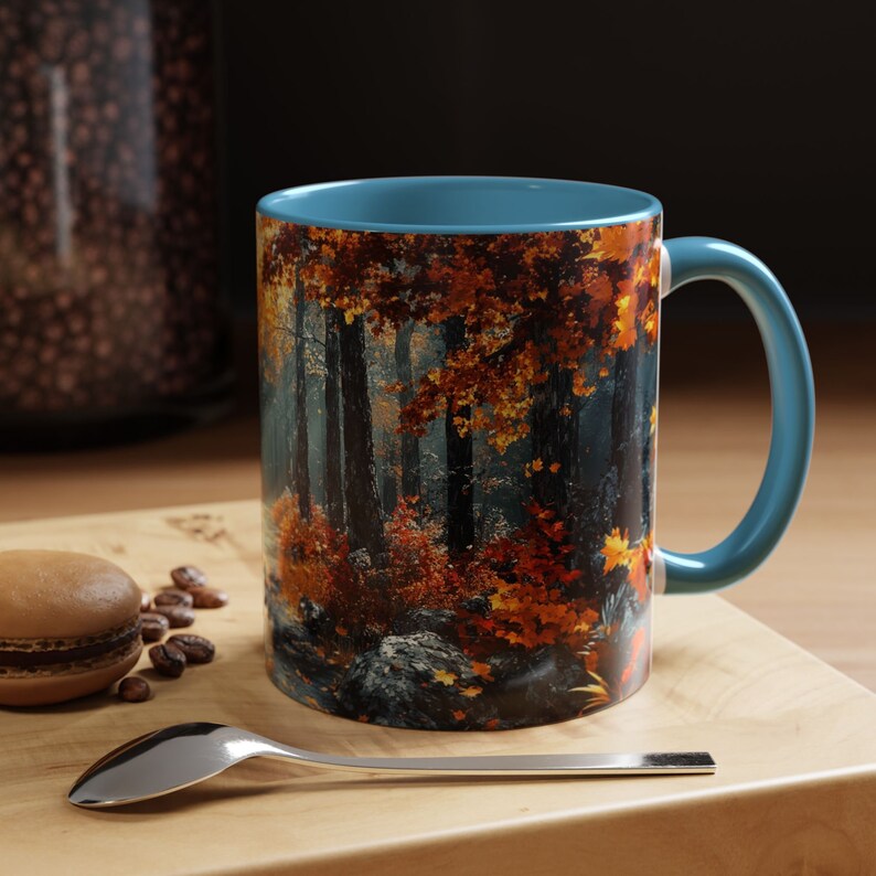 Autumn Forest Landscape Mug Fall Art Print Coffee Mug Golden Autumn