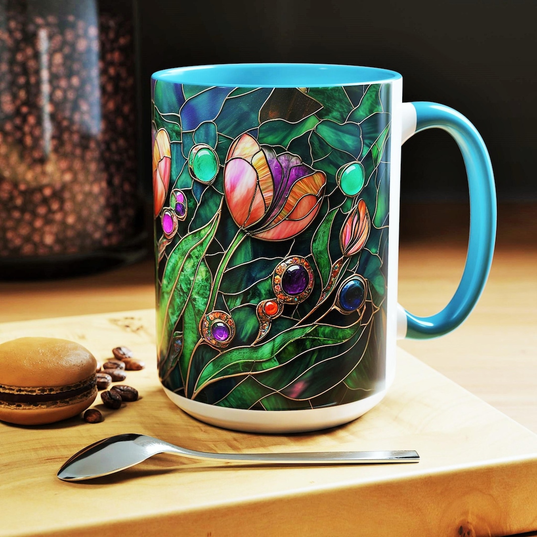 Stained Glass Tulips Mug Tulip Flowers Kitchen & Home Decor Spring ...