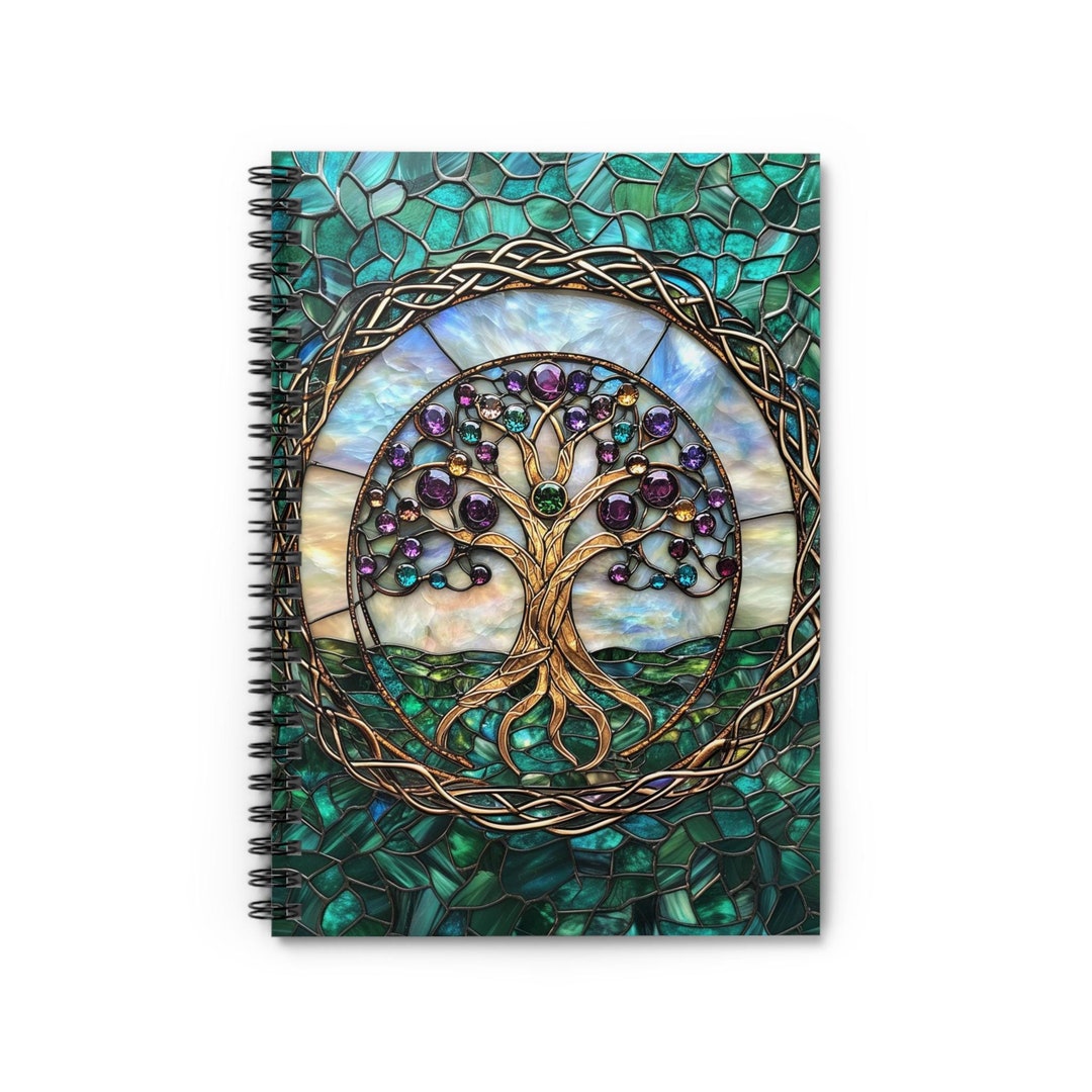 Celtic Tree of Life Spiral Notebook: Stained Glass Mandala Art - Etsy