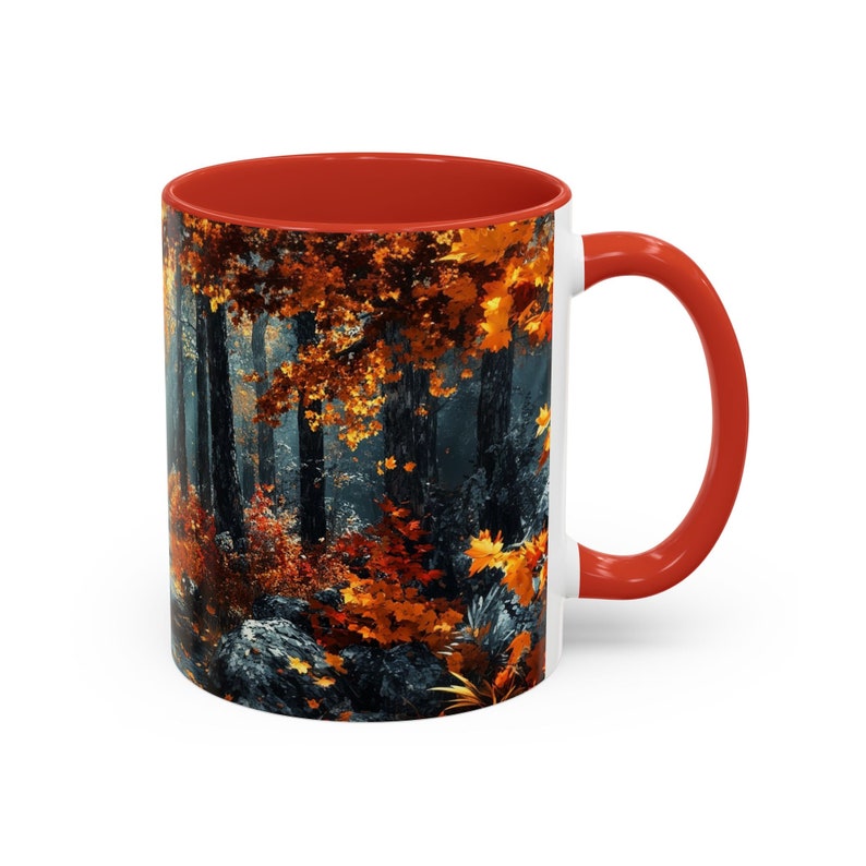 Autumn Forest Landscape Mug Fall Art Print Coffee Mug Golden Autumn