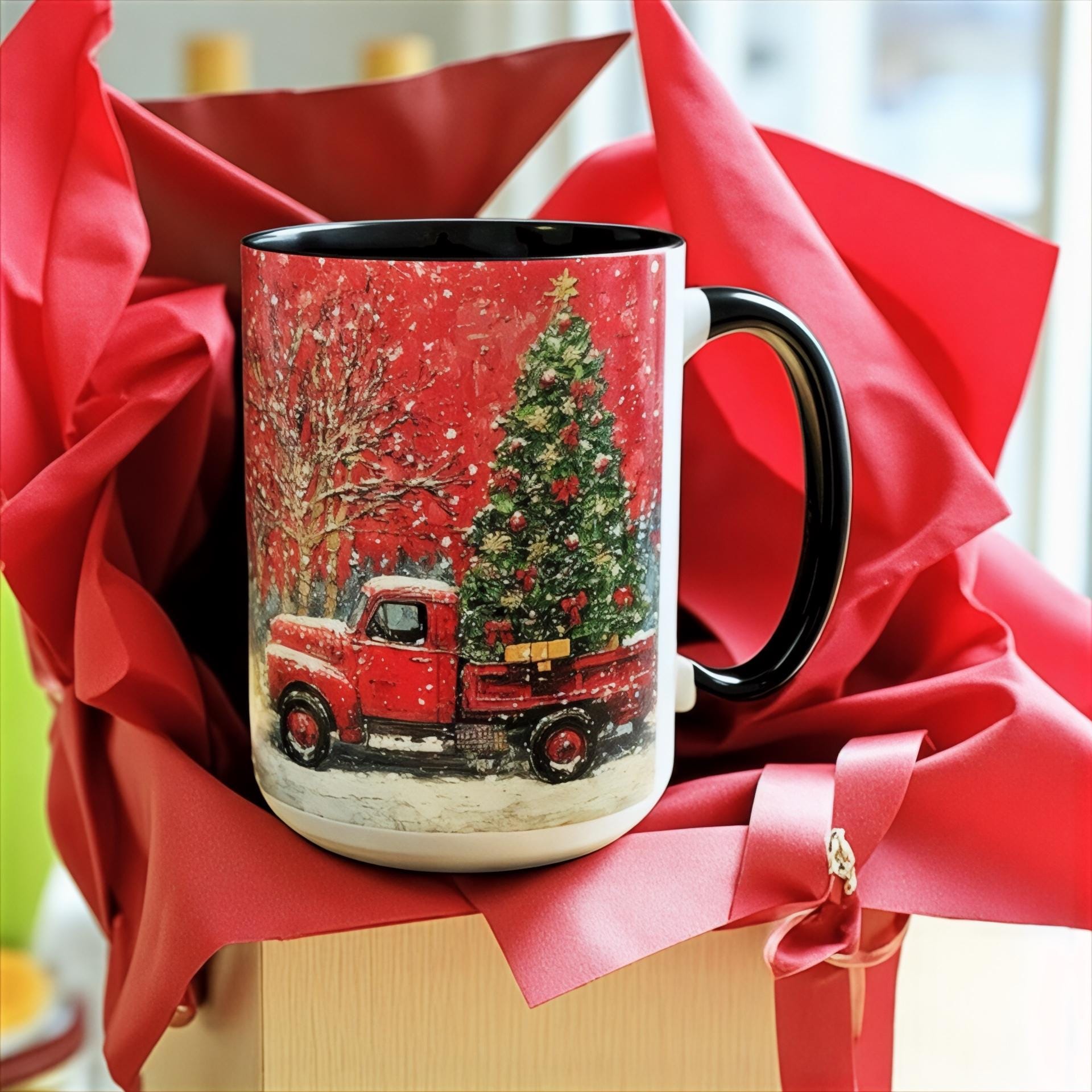 Bonhause Chemin De Table Camion De Noël, Arbre De Neige, Bonhomme De