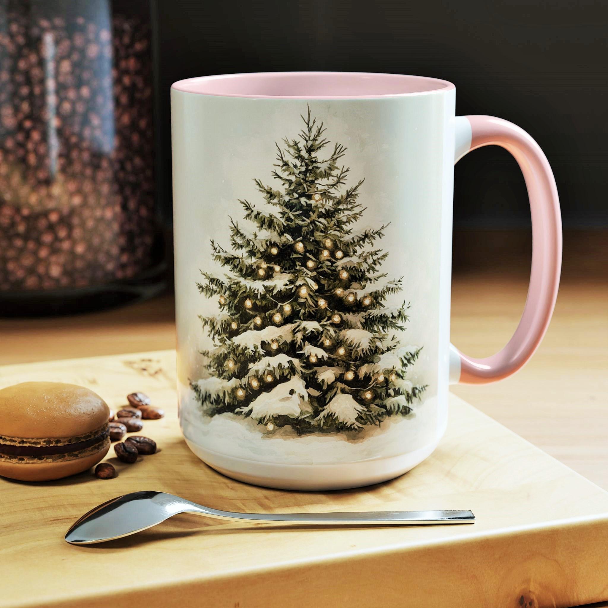 MAGICVOGEL Tazza Di Natale In Ceramica 3D – Forma Di Albero Di Natale Rosso, 350 Ml, Con Agitatore, Regalo In Scatola Per Caffè E Tè - 5