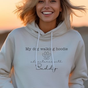 Custom Dog Walking Hoodie, Personalised Dog Name Sweatshirt, Custom Dog Hoodie,Dog Father Gift, Pet Gift for Him Her, Pet Lovers Hoodie