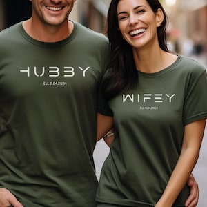 Custom Couple Shirts, Matching Honeymoon T shirt, Wifey T-shirt, Hubby Shirt, Valentines Day Gift, Wedding Shirt, Wife Tshirt, Husband Shirt