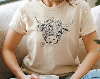Maglietta mucca, maglietta cowgirl, felpa amante del western, maglietta cowgirl carina, maglietta giovenca, maglietta mucca delle Highlands, maglietta vita in fattoria, regali mucca delle Highlands