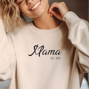 Personalised Mama Sweatshirt, Personalized Mom Sweatshirt, Mama Jumper, Mama Flower Sweater, Cute Mum Jumper, Mothers Day Gift,Mama Birthday