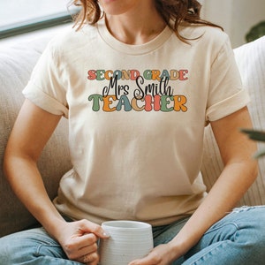 Custom Second Grade Teacher Shirt, Personalized Second Grade Shirt, Second Grade Team T-shirt, Back To School Shirts, Second Grade Crew Tee