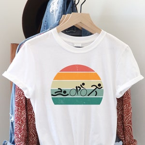 Camiseta de triatlón, camiseta de triatleta, camiseta de triatleta SunsetTee, camiseta de natación, ciclismo y carrera, camiseta de nadador, camiseta de ciclista, camiseta de corredor, regalo para triatleta