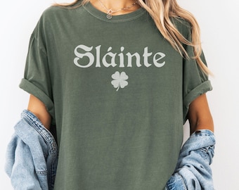 Slainte Shirt Comfort Colors St Patricks Day Irish Drinking TShirt Ireland Saint Patricks Day St Paddys Day Slainte T-Shirt St Pattys Day