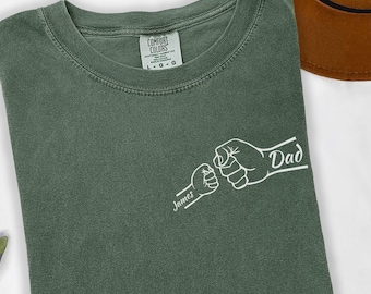 Personalized Fist Bump Shirt, Comfort Colors Father's Day Gift, Children's Names, First Fathers Day, New Dad Gift, Dad Birthday Gift