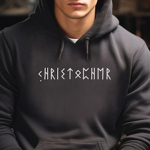 Personalised Viking Runes Hoodie, Custom Name in Futhark Runes Sweater, Custom Norse Sweatshirt, Unisex Viking Clothes, Norse Mythology Gift