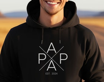 Personalisierter Papa Hoodie, Vatertagsgeschenk, Papa Pullover, Geschenk für Ehemann, Papa Geburtstagsgeschenk, neuer Papa Geschenk, Schwangerschaft offenbaren, Papa Pullover