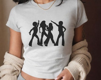 Y2K Baby Tee Shirt, Disco Party Baby Tee, Trendy Y2K T-shirt, Girl Y2K Streetwear,Generation Z Baby Tee,Cute Crazy Shirt,Fashion Rebel