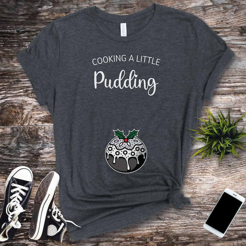 Cooking A Little Pudding Christmas Pregnancy Announcement Shirt, Maternity Shirt, Xmas Pregnant T-shirt, Festive Pregnancy Reveal Tshirt image 8