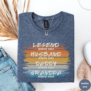 Legend Husband Daddy Grandpa Shirt, Grandpa Gift, Custom Grandad Tee, Dad Birthday Gift, Gift For Grandpa, Personalised Grandfather Shirt