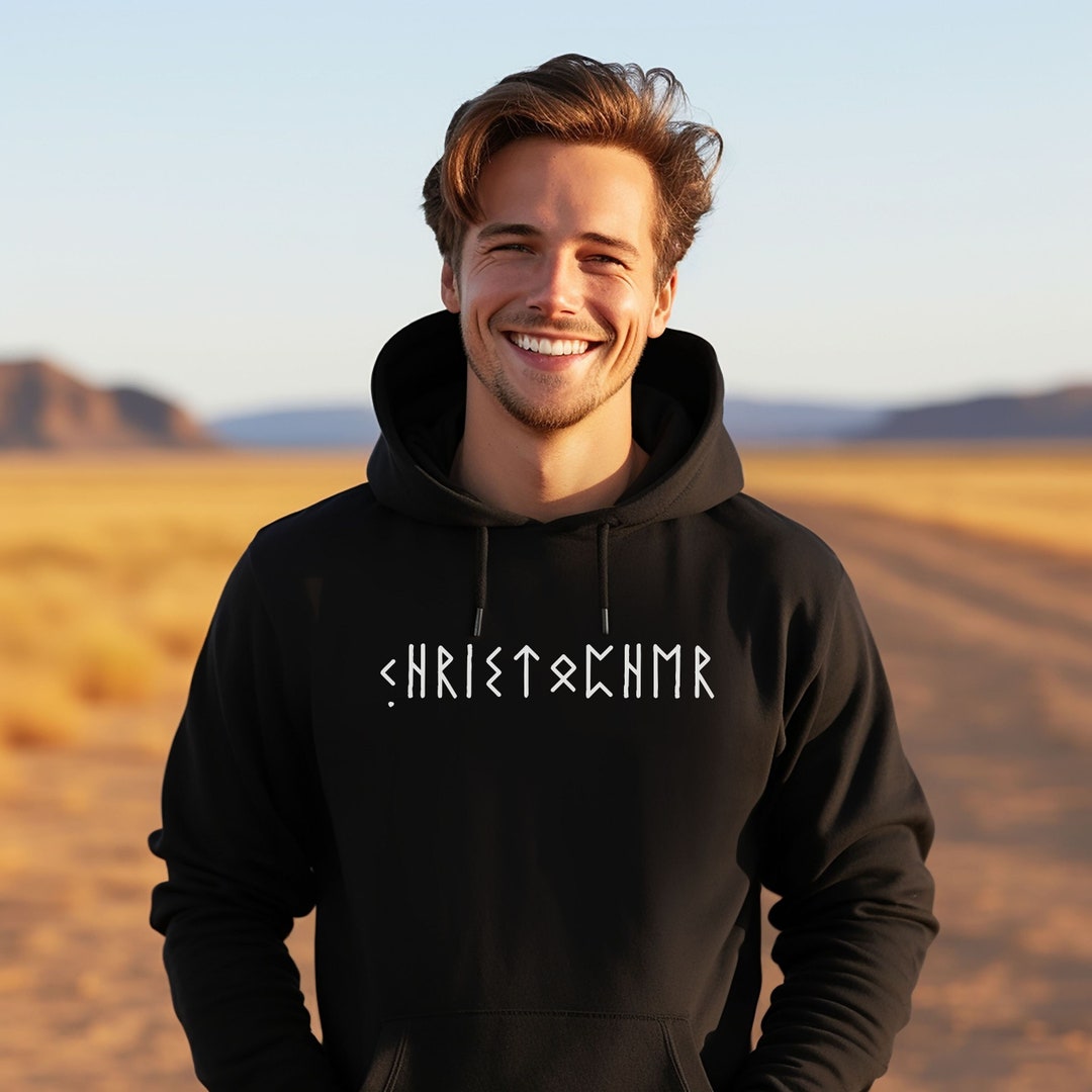 Personalised Viking Runes Hoodie, Custom Name in Futhark Runes Sweater