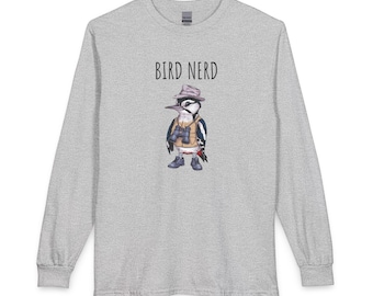 Kids Bird Nerd Long Sleeve Shirt, Bird Lover Shirt, Child Bird Shirt, Twitcher Shirt, Gift for Bird Nerd, Bird Shirt, Bird Watcher Gift