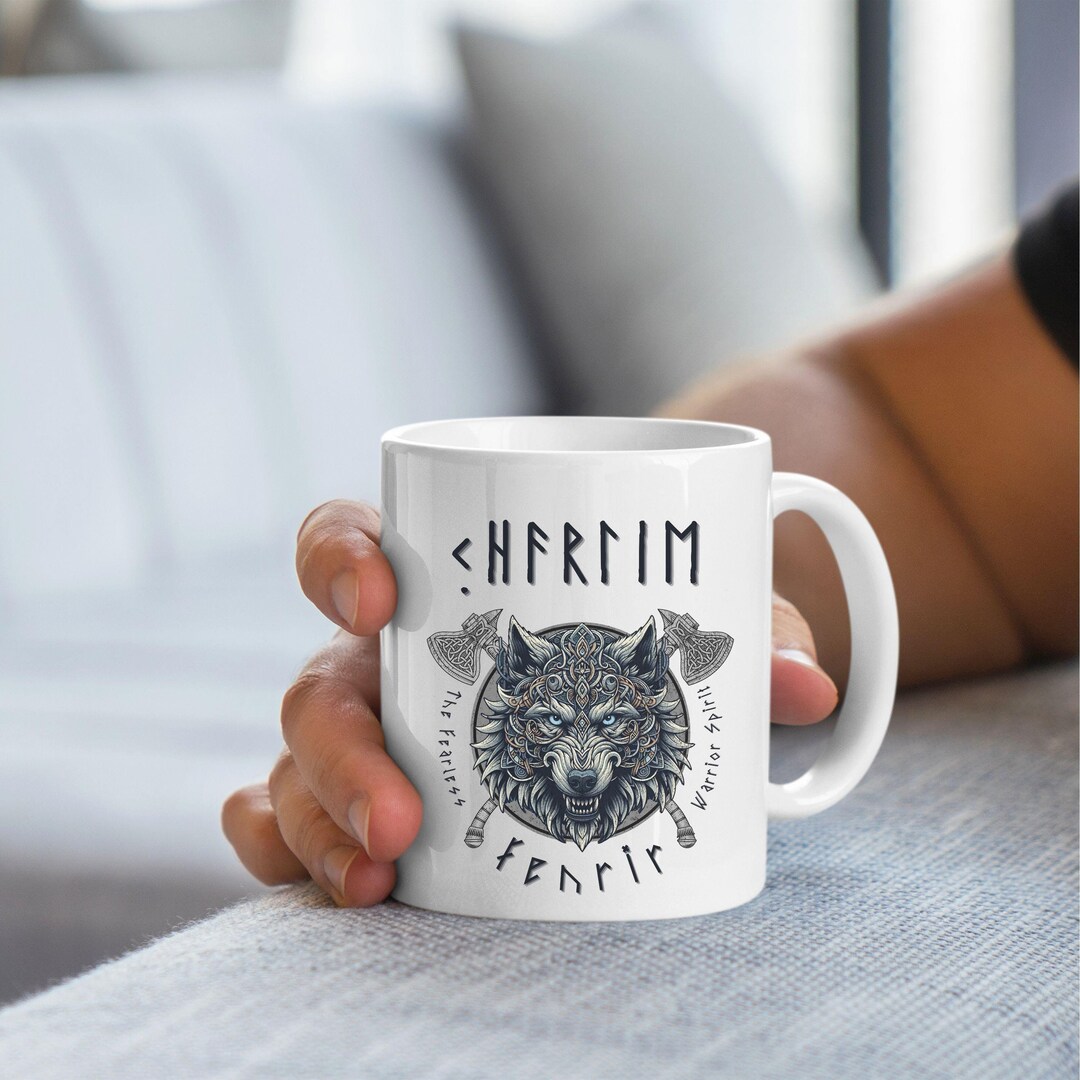 Personalised Viking Runes Mug, Custom Name in Futhark Runes Cup, Viking ...
