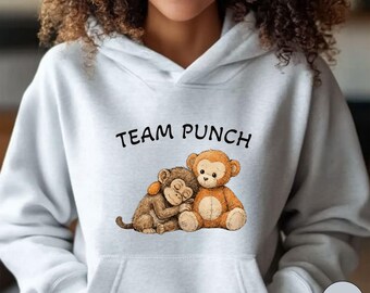 Sweat à capuche Team Punch Monkey, t-shirt ou sweat-shirt, punch bébé singe, haut viral pour bébé macaque