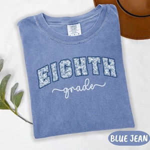 Comfort Colors Eighth Grade Teacher Shirt, Toile de Jouy 8th Grade TShirt, Eighth Grade Teacher Appreciation Gift, Middle School Teacher Tee