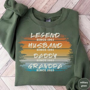 Legende echtgenoot papa opa Sweatshirt, opa cadeau, aangepaste opa trui, verjaardagscadeau, opa cadeau, gepersonaliseerde grootvader trui