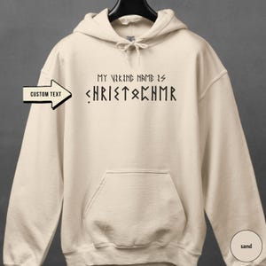 Personalized Viking Runes Hoodie, Custom Name in Futhark Runes Hoodie, Custom Norse Jumper, Unisex Viking Clothes, Norse Mythology Gift