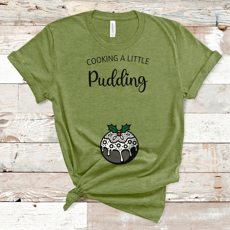 Cooking A Little Pudding Christmas Pregnancy Announcement Shirt, Maternity Shirt, Xmas Pregnant T-shirt, Festive Pregnancy Reveal Tshirt image 6