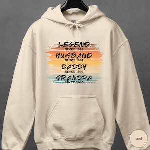 Legend Husband Daddy Grandpa Hoodie, Grandpa Gift, Custom Grandad Top, Dad Birthday Gift, Gift For Grandpa, Personalised Grandfather Hoodie