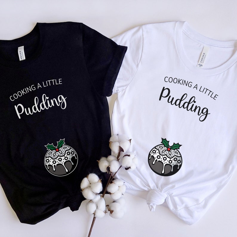 Cooking A Little Pudding Christmas Pregnancy Announcement Shirt, Maternity Shirt, Xmas Pregnant T-shirt, Festive Pregnancy Reveal Tshirt image 5