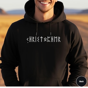 Personalised Viking Runes Hoodie, Custom Name in Futhark Runes Sweater, Custom Norse Sweatshirt, Unisex Viking Clothes, Norse Mythology Gift