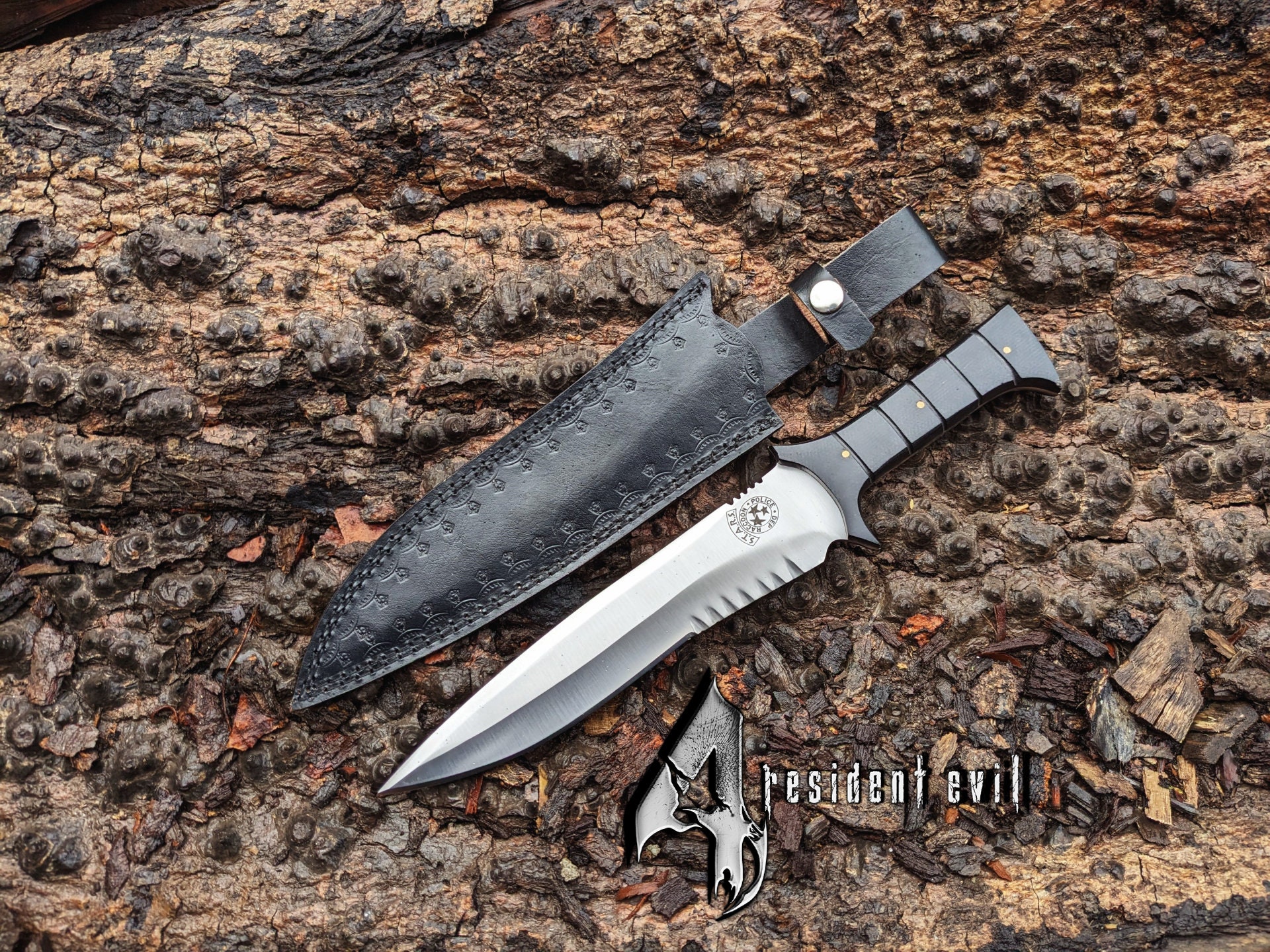 Set of 2 Handmade 5160 Spring Steel RE4 Krauser's Knife,Bowie  knife,Tactical, 6