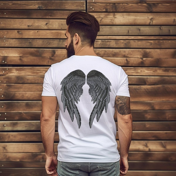 Angel Wing T-Shirt, Gym shirt, Feather Tee, Wings Shirt, Women's Graphic Tee, Spiritual Gift, Boho StyleWings ShirtGuardian Angel Gift