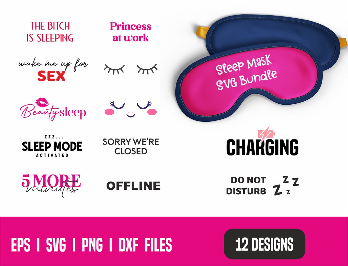Sleep Mask SVG Sleep Mask Eps Funny Sleep Mask I Best Eye Etsy