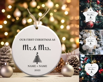 First Christmas Married Ornament Mr and Mrs Tree Christmas Ornament First Christmas Married Mr and Mrs Ornament Personalized