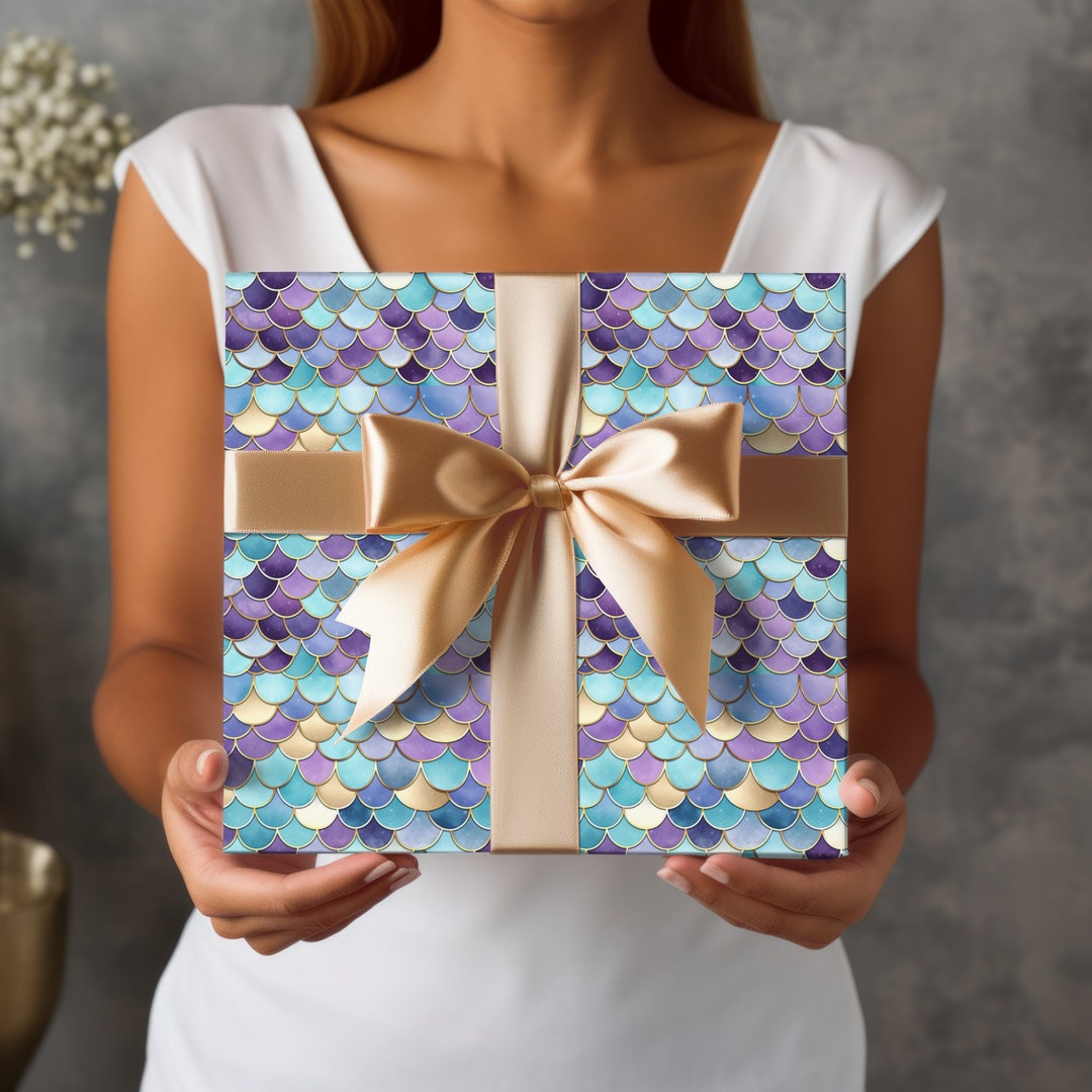 Mermaid Wrapping Paper Gift Wrap Mermaid Wrap Illustration Etsy