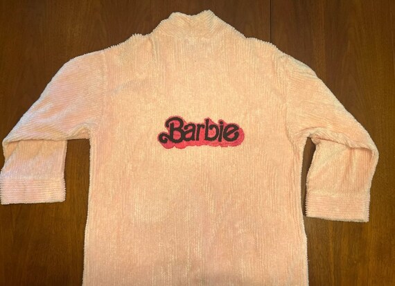 Pink BARBIE Chenille Robe Hand Embroidered Robe B… - image 5