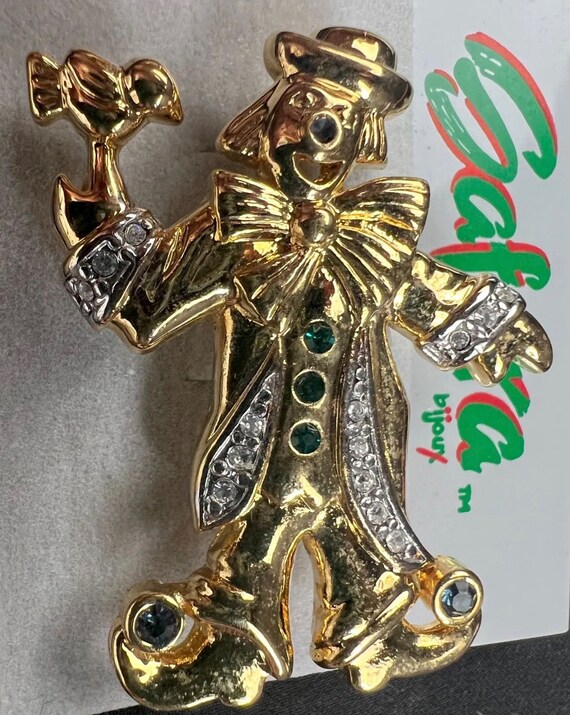Creepy clown pin brooch Gem