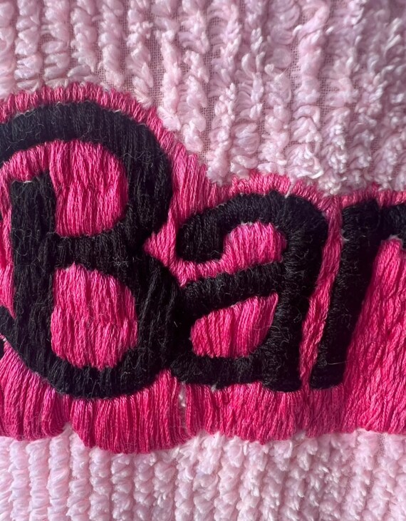 Pink BARBIE Chenille Robe Hand Embroidered Robe B… - image 6