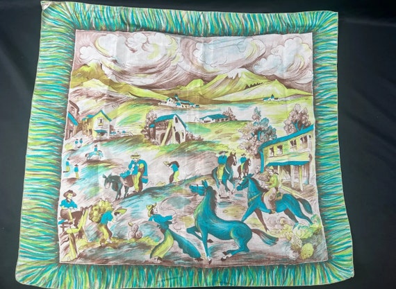 Vintage Momme Brico Turquoise Equestrian Burro Si… - image 2