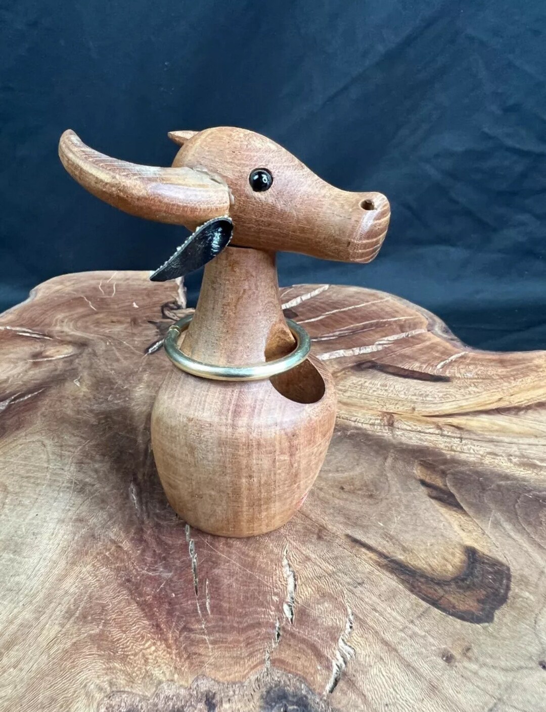 Bull Rack Toothpick Vintage MCM Wooden Bull Toothpick Holder - Etsy