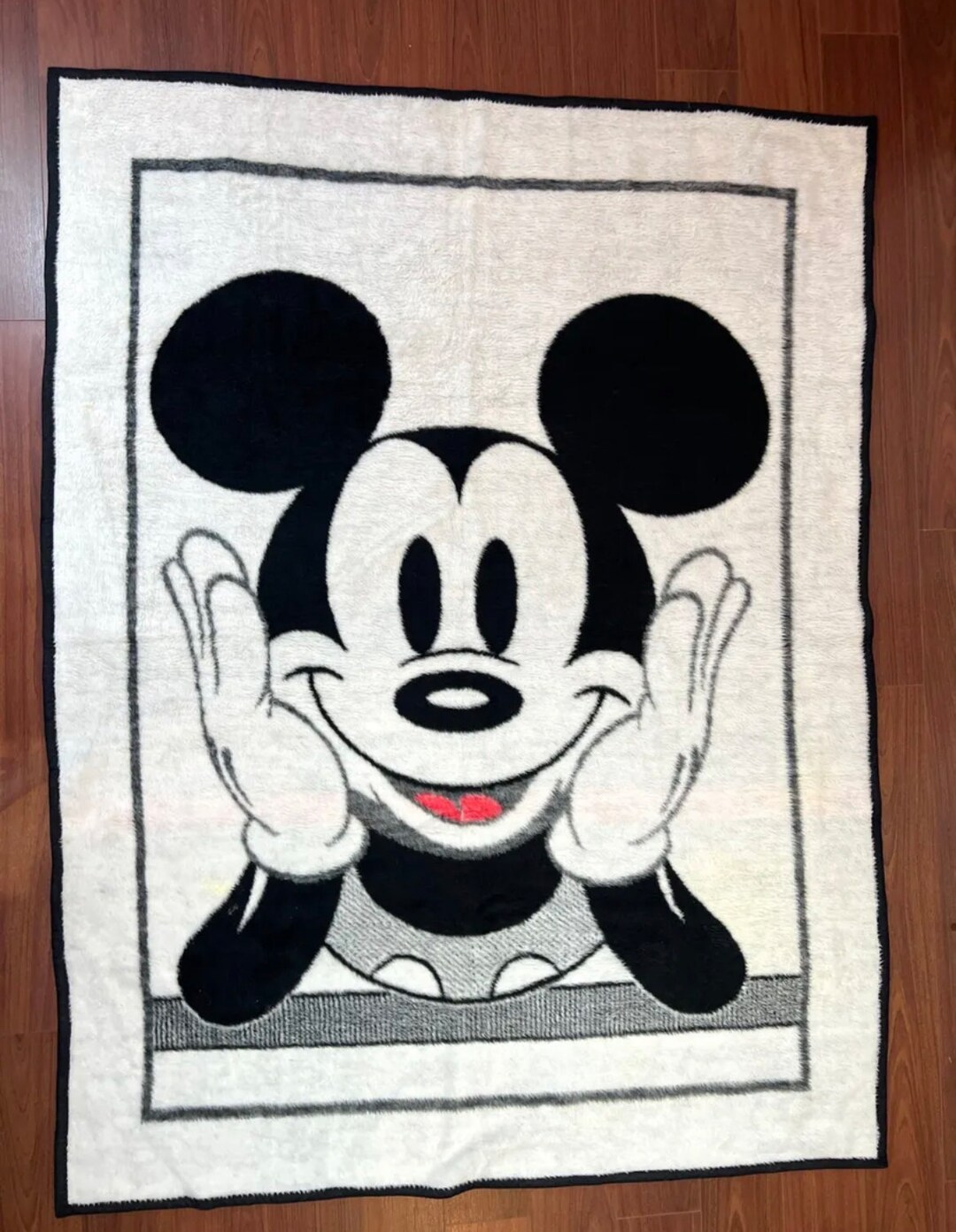 Vintage Disney Mickey Mouse Throw Blanket Biederlack 58x72 Etsy