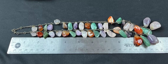 Vintage Multi Precious Gemstone Necklace Quartz A… - image 6