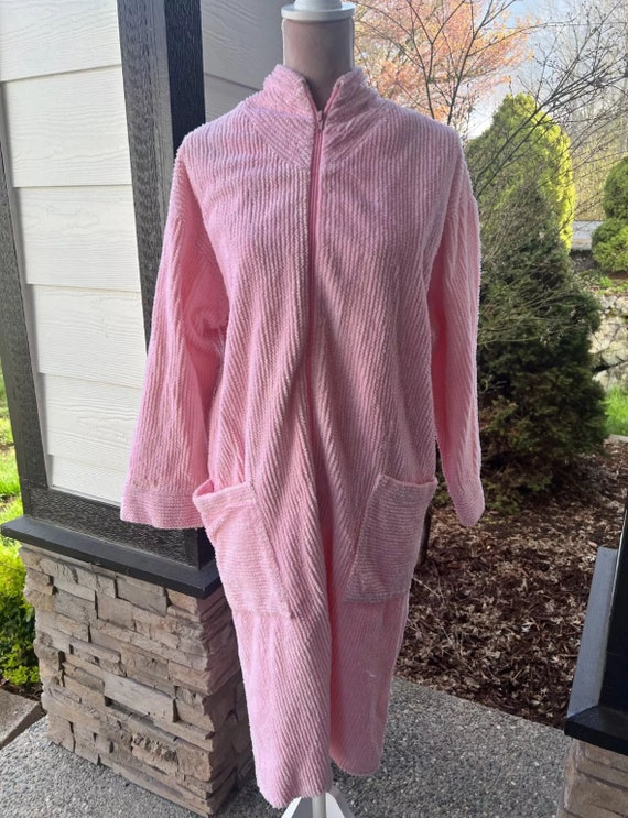 Pink BARBIE Chenille Robe Hand Embroidered Robe B… - image 4